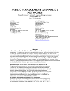 public management and policy networks