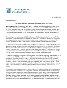18 October 2006 Immediate Release UGB Achieves Record Nine