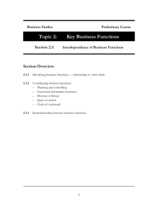 Interdependence of Business Functions