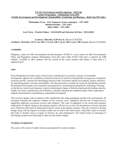 GY 423: Environmental Evaluation of Economic Development