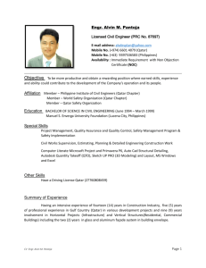 Engr. Alvin M. Pantoja Licensed Civil Engineer (PRC No. 87697) E