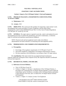 Section 6 Inspect a Part 145 Repair Station's Tools and