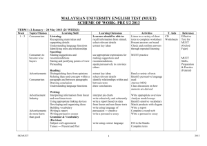 MALAYSIAN UNIVERSITY ENGLISH TEST (MUET)