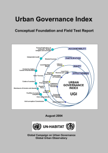 Urban Governance Index Conceptual Foundation and - UN