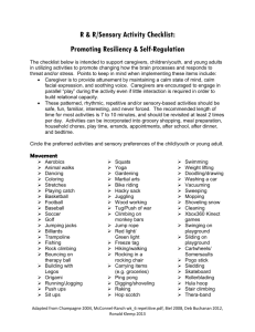 R & R/Sensory Activity Checklist: Promoting Resiliency & Self