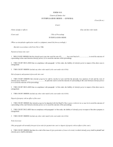 Form 43A Interpleader Order — General
