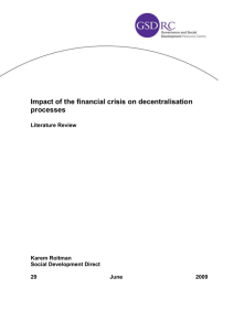 Impact of the financial crisis on decentralisation processes