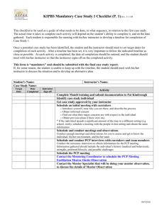 Case Study Checklist/Timeline