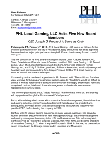 PHL Local Gaming, LLC Adds Five New Board Members