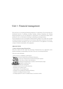 Unit 1: Financial management