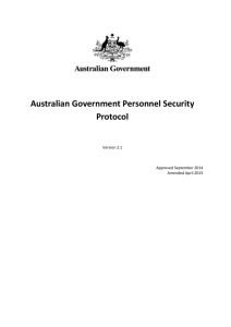 Australian Government Personnel Security Protocol