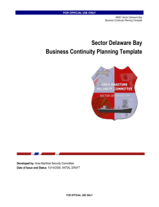 BCP template - Maritime Exchange for the Delaware River and Bay