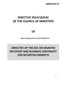 ANNEXURE VII DIRECTIVE 2014/18/EAC OF THE COUNCIL OF