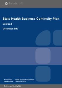 State Health Business Continuity Plan Version 5