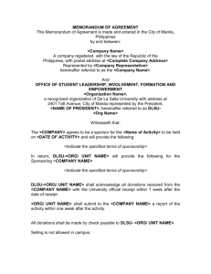 memorandum of agreement - De La Salle University