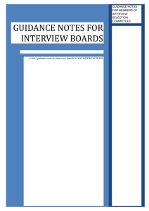 Guidance Notes for Interview boards