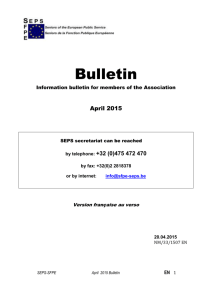 Bulletin Information bulletin for members of the Association April