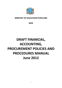 Financial and Accounting Procedures Manual