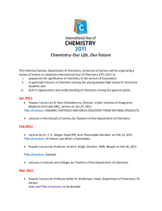 The Chemical Society, Department of Chemistry, University of