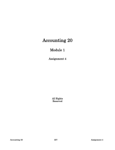 Accounting 20 Module 1 Assignment 4 All Rights Reserved