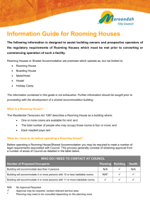 Information guide for Rooming Houses