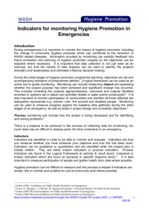 Indicators for monitoring Hygiene Promotion in Emergencies