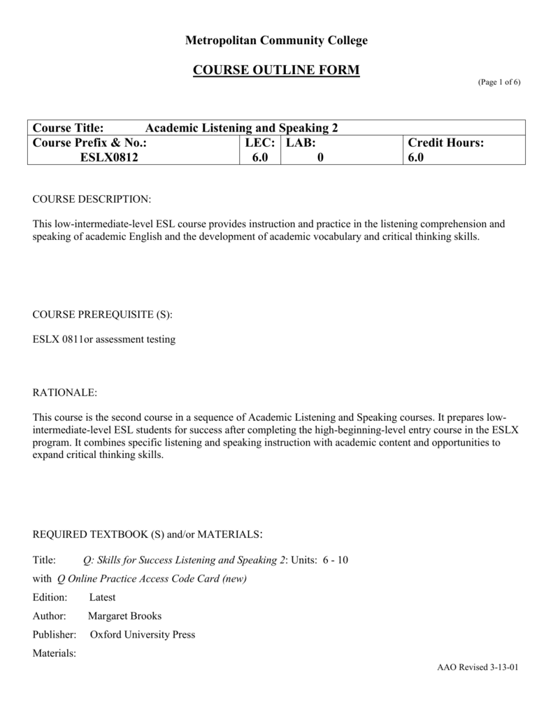 Course Outline Template Word
