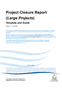 Project closure report template and guide for large