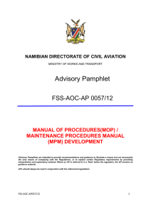 (MOP) Maintenance Procedures Manual