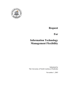 IT Management Flexibility Plans - The University of North Carolina at