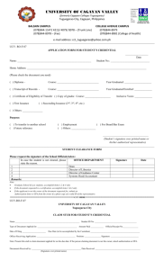 application for student credential