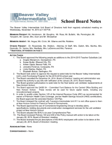 Board Notes November 2014 - Beaver Valley Intermediate Unit