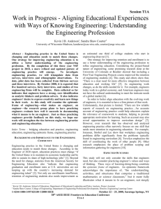 Aligning Educational Experiences with Ways of Knowing Engineering