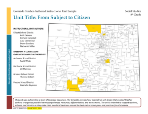 From Subject to Citizen - Colorado Department of Education