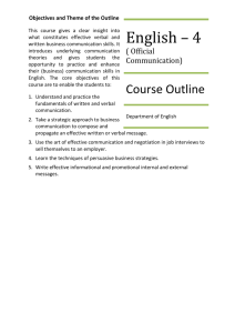 Page 1 of 3 English – 4 ( Official Communication) Course Outline