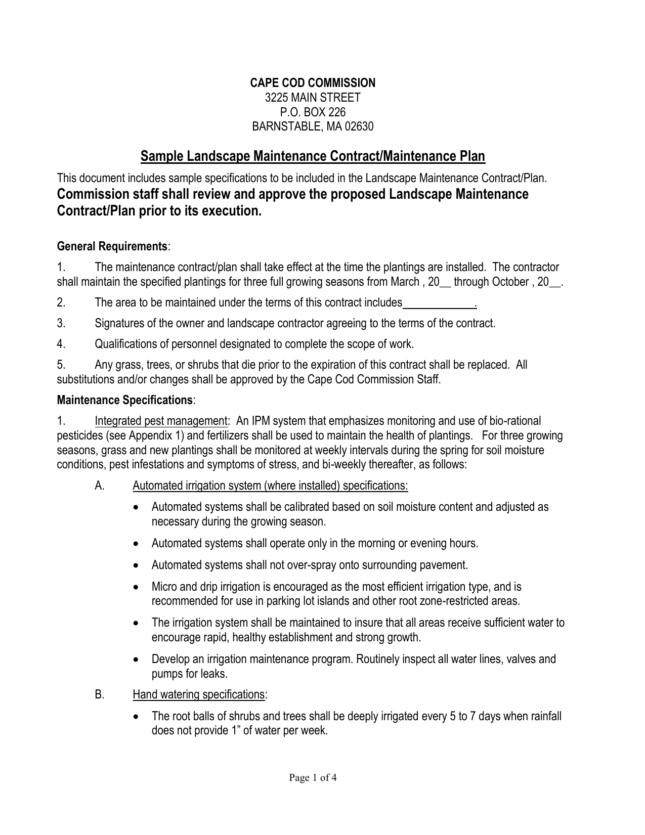 Sample Landscape Maintenance Contract, What Is A Landscape Maintenance Program