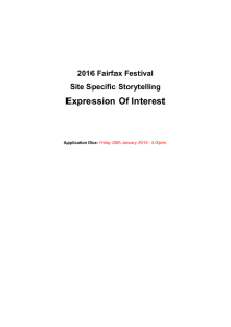 Fairfax Artist Expression of Interest 2016