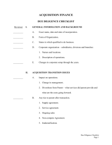 DUE DILIGENCE OUTLINE - Financial Executives International