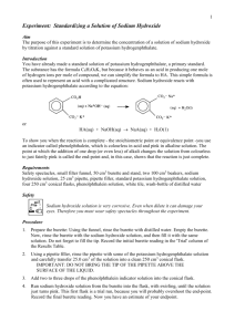 Standardizing a solution of sodium hydroxide
