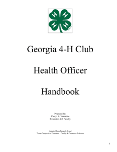 4-H Health Officer Handbook - Georgia 4-H