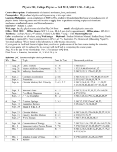 PHYS 202 College Physics Spring 2010