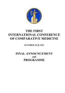 THE FIRST INTERNATIONAL CONFERENCE OF COMPARATIVE