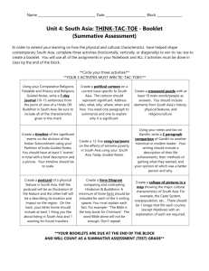 Summative Assessment over South Asia