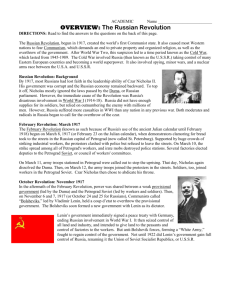 ACADEMIC Name OVERVIEW: The Russian Revolution