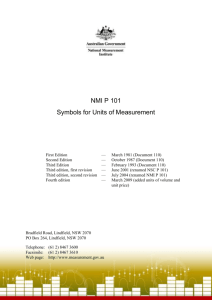 NMI P 101 Symbols for Units of Measurement