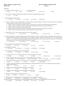 Chapter 8 Exam - HONORS