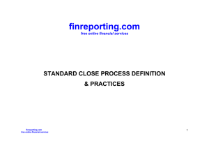 standard close process definitions & practices