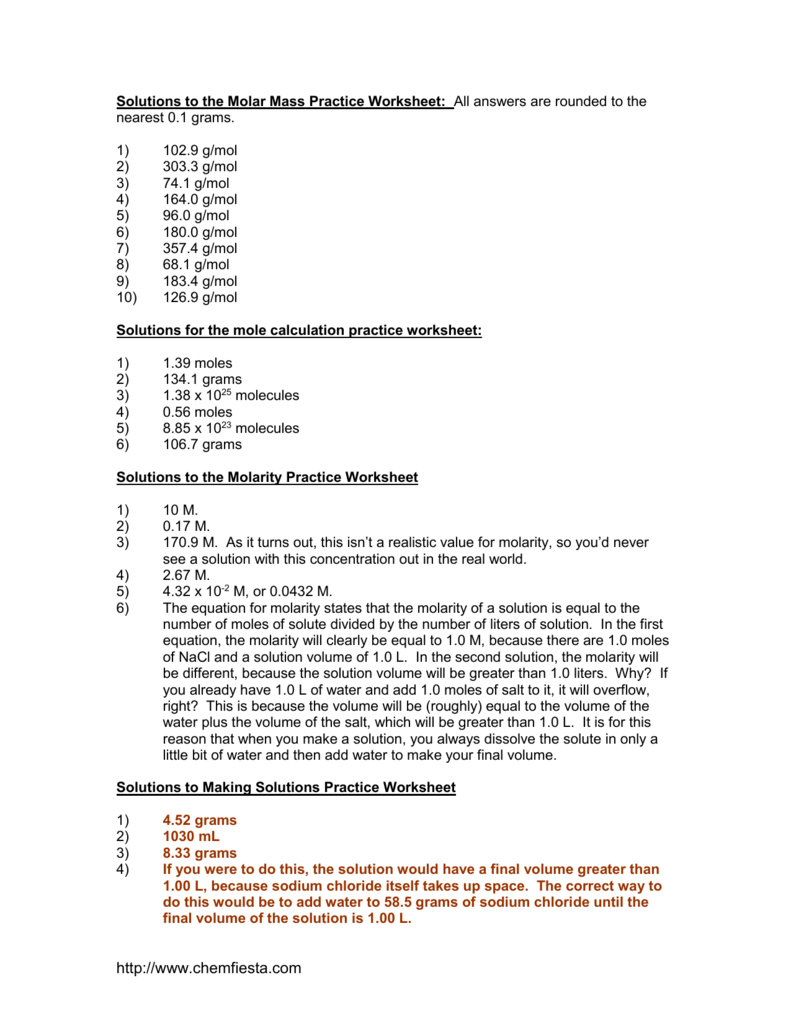 Molar Mass Practice Worksheet Intended For Molar Mass Practice Worksheet