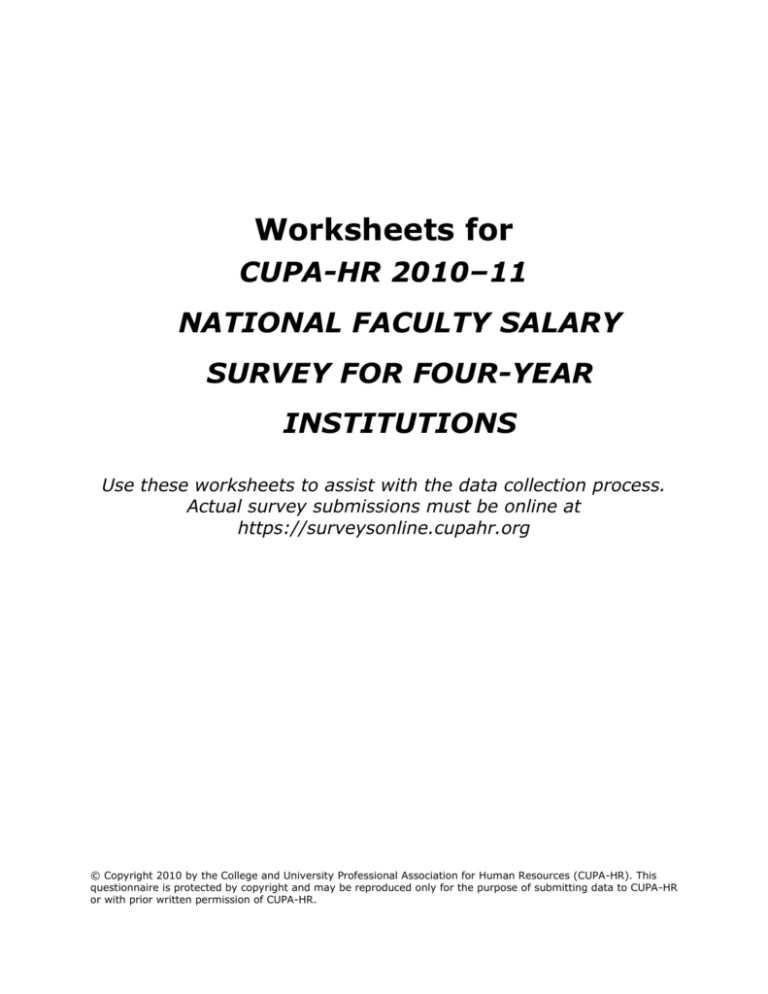 survey instructions CUPAHR