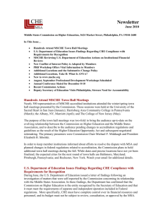 June 2010 Newsletter - Middle States Commission on Higher